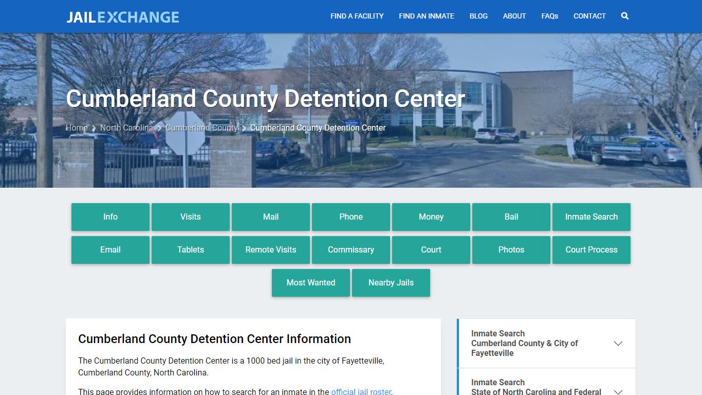 Cumberland County Detention Center, NC Inmate Search, Information